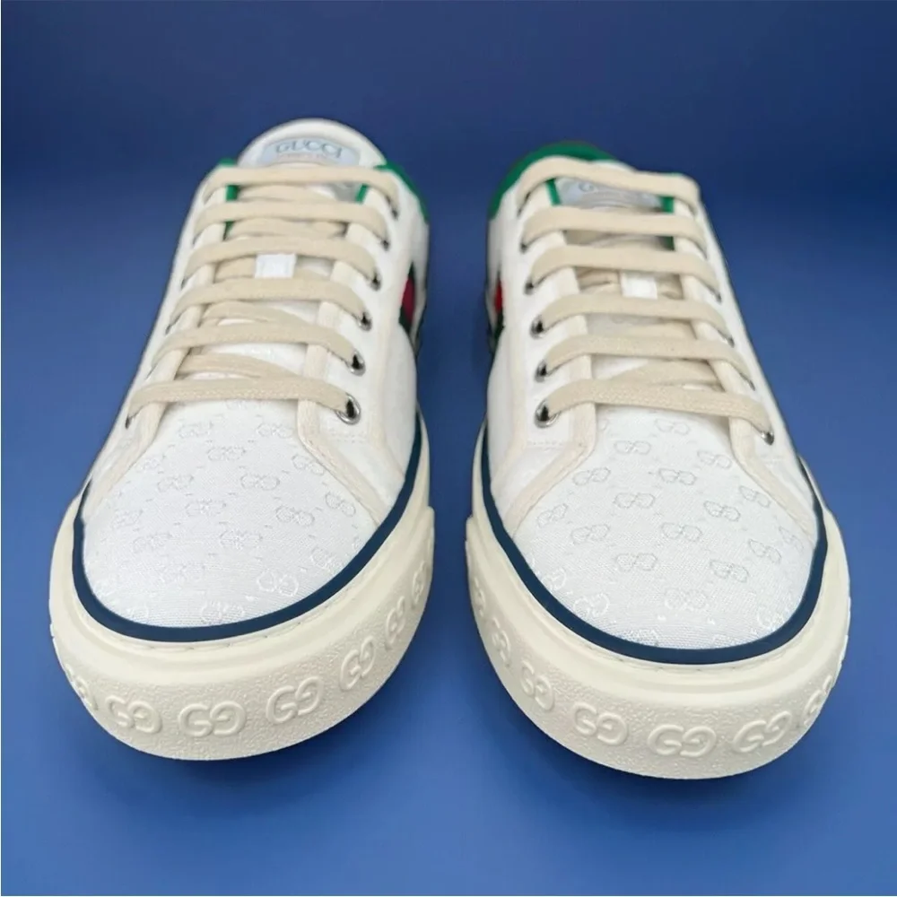 Gucci Tennis 1977 Women GG 625787 Monogram Sylvie Fabric Logo Sneakers EU 41 - Picture 4 of 12